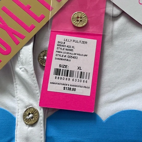 NWT Lilly Pulitzer Frida Long Sleeve Polo Luxletic top - Picture 6 of 6